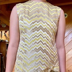 Leslie Fay originals gold chevron dress. Vintage
